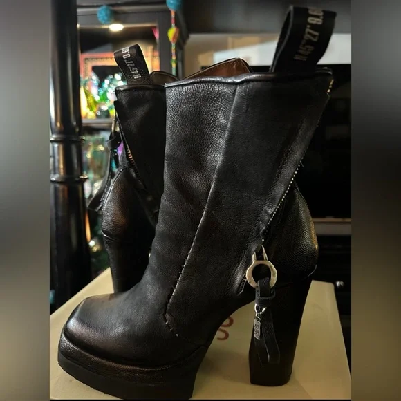 A.S.98 Vale Heeled Boots NIB🖤💋🖤 - Picture 5 of 8